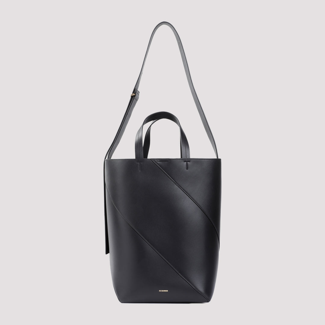 Black Vertigo Nappa Calf Leather Tote Bag-0