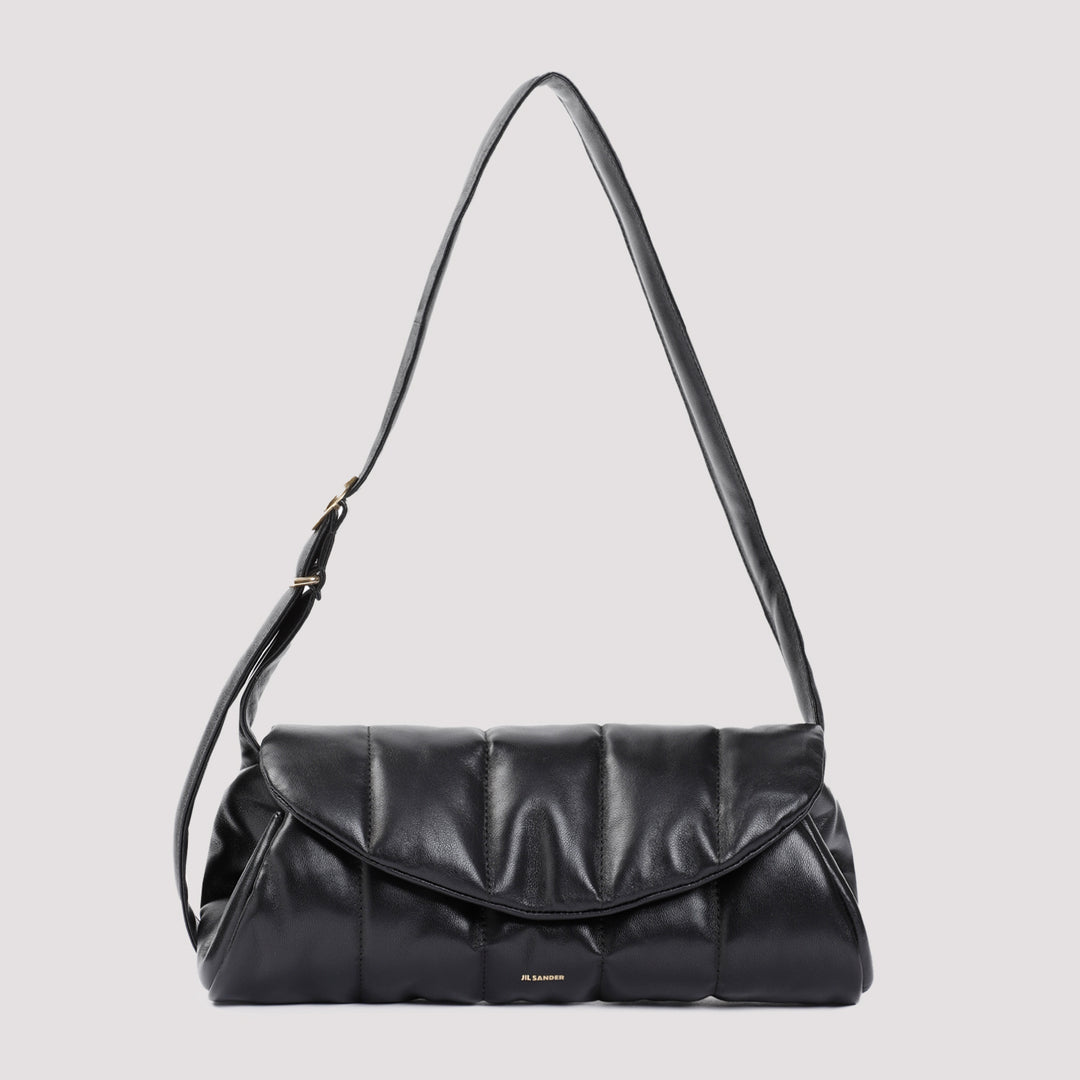 Black Cannolo Nappa Leather Shoulder Bag-0