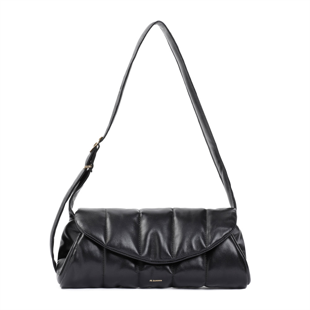 Black Cannolo Nappa Leather Shoulder Bag-1