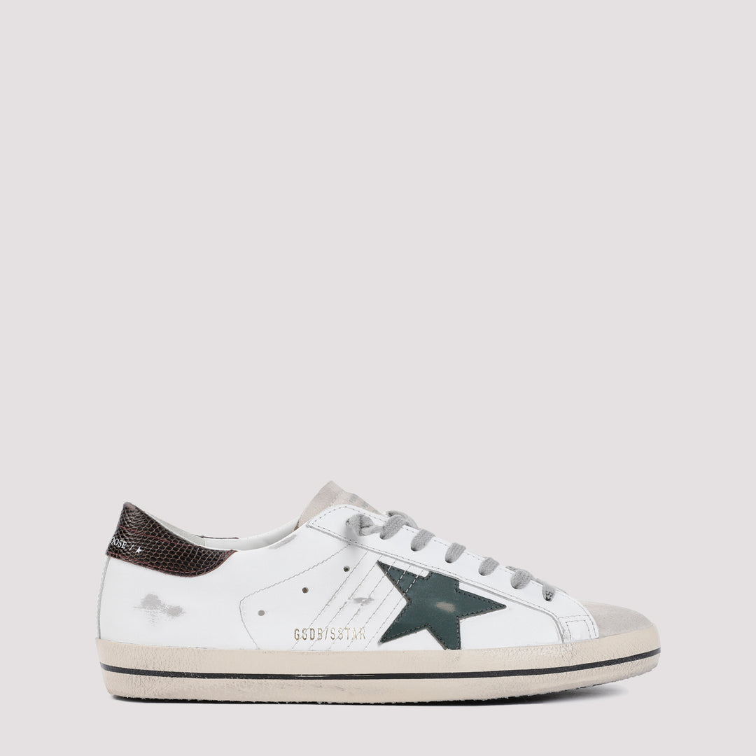 White Superstar Cow Leather Sneakers-0