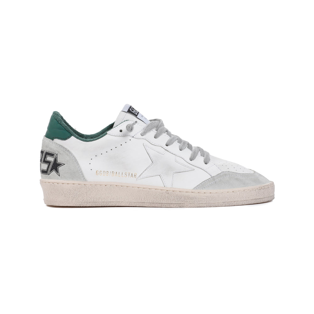 White Green Ball Star Polyurethane Sneakers-1