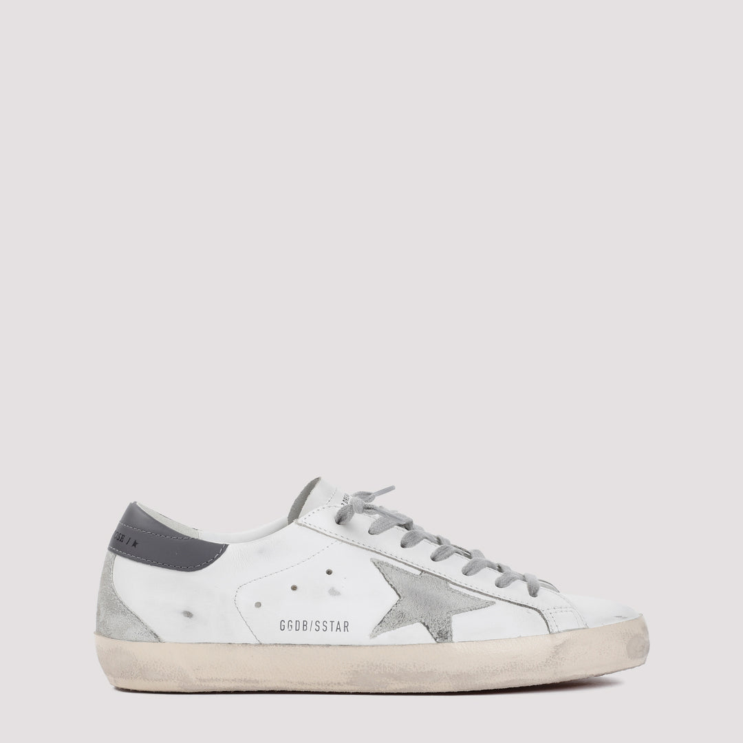 White Ice Dark Gray Superstar Cow Leather Sneakers-0
