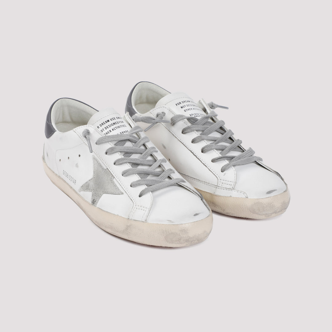 White Ice Dark Gray Superstar Cow Leather Sneakers-4
