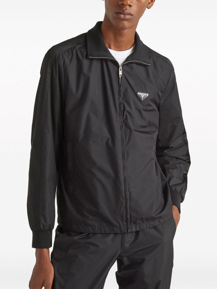 triangle-logo silk jacket-3