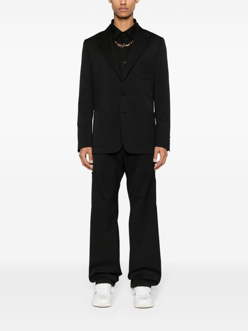 single-breasted twill blazer-1