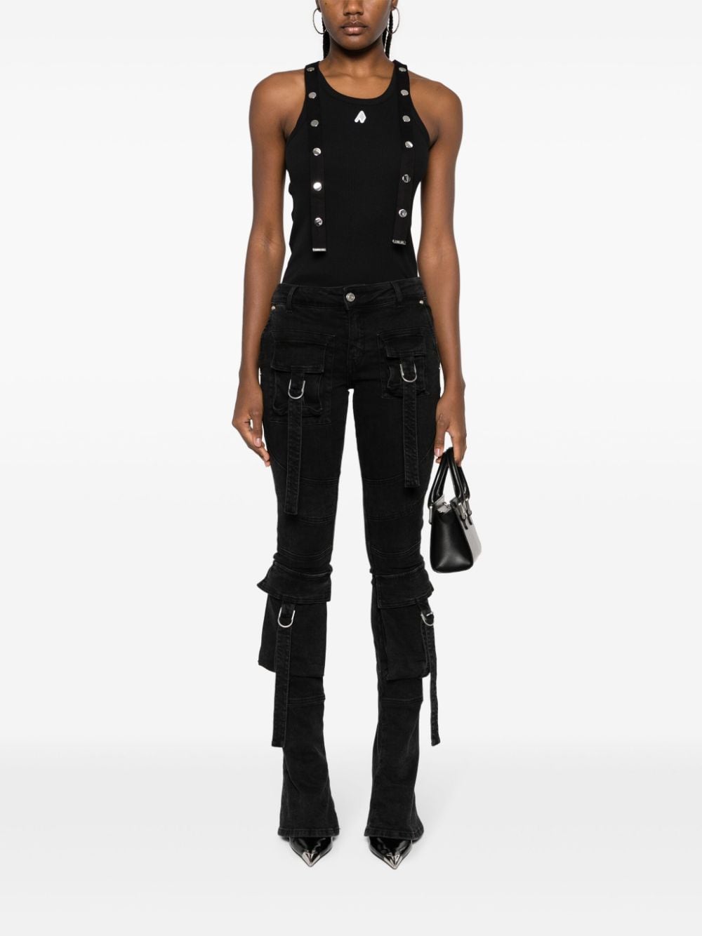 logo-appliqué ribbed tank top-3