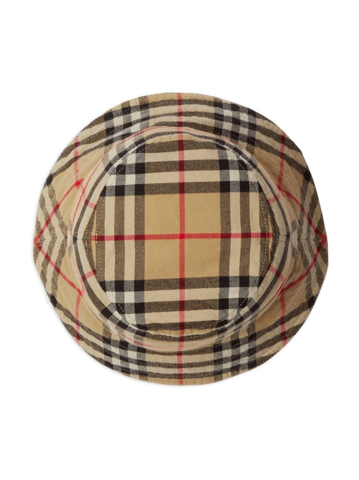 Vintage Check cotton bucket hat-1