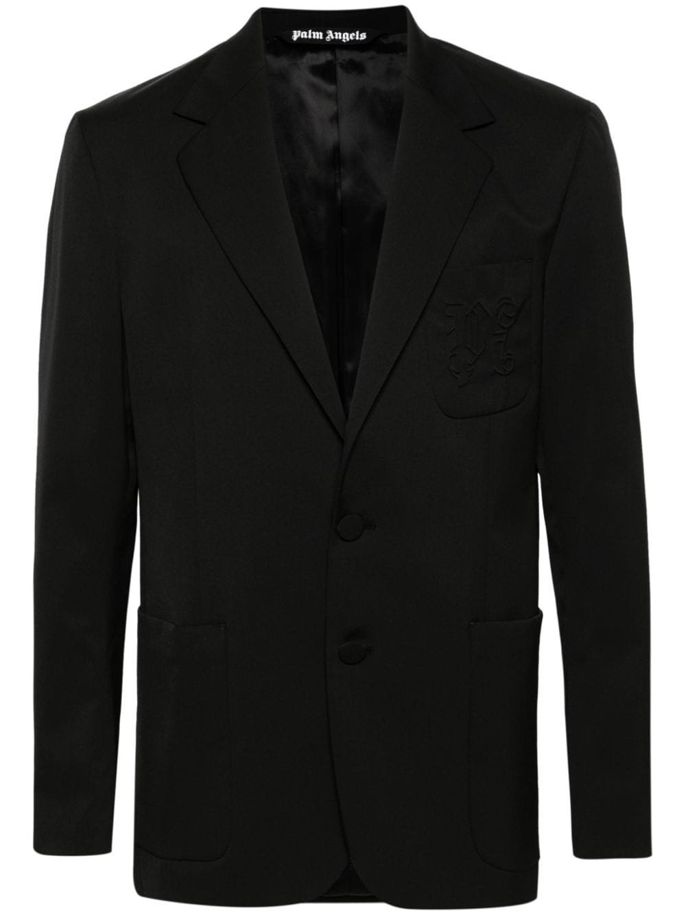 single-breasted twill blazer-0