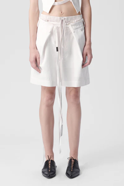 JESS PLEATED SHORTS COTTON TWILL-0