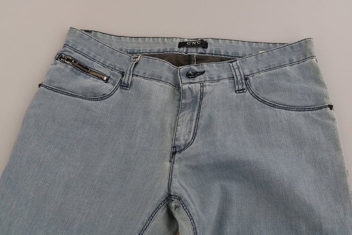 Costume National Light Blue Mid Waist Skinny Denim Jeans