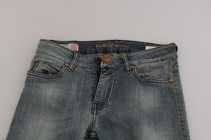 PLEIN SUD Blue Washed Low Waist Slim Fit Skinny Denim Casual Jeans