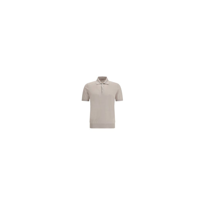 Brunello Cucinelli Beige Cotton Polo Shirt