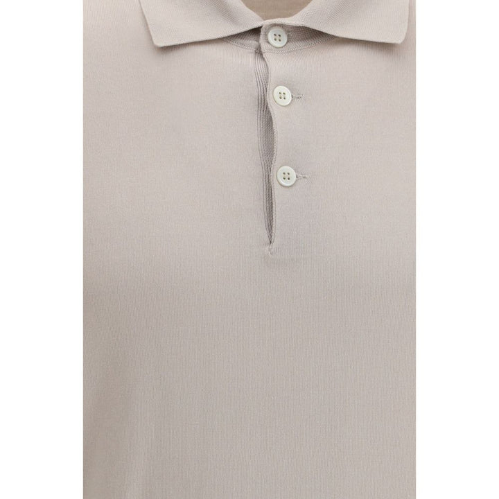 Brunello Cucinelli Beige Cotton Polo Shirt