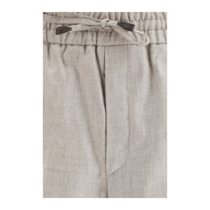Brioni Gray Linen Casual Pants