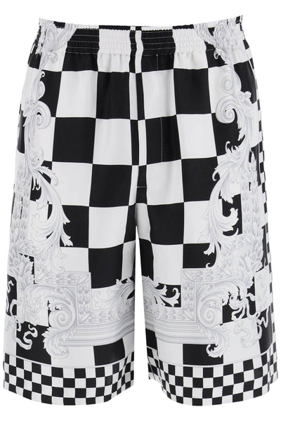 Versace printed silk bermuda shorts set-0