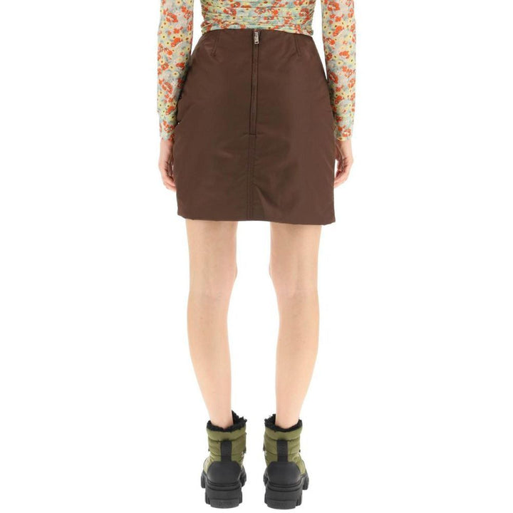 Ganni Brown Acetate Mini Skirt