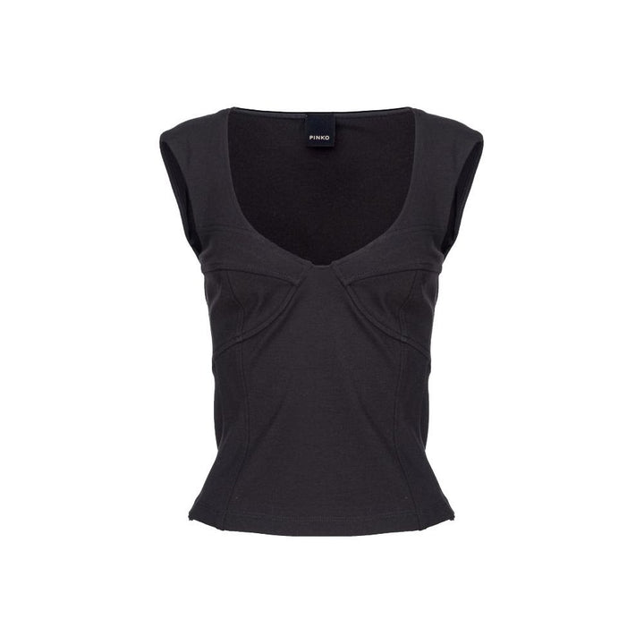 PINKO Black Nylon T-Shirt