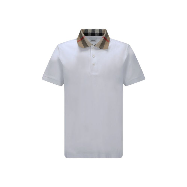 Burberry White Cotton Polo Shirt