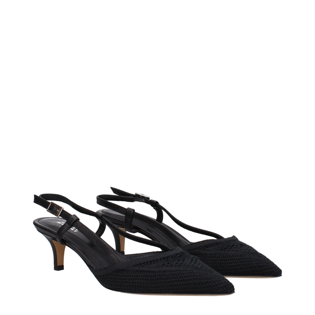 Isabel Marant Black Fabric Mid Heel Pumps
