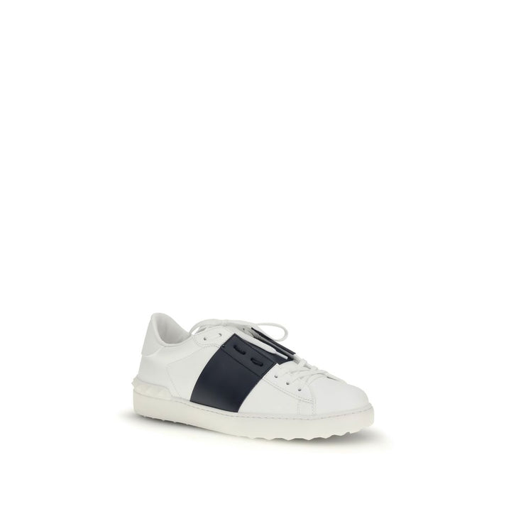 Valentino Garavani Black Calf Leather Bos Taurus Low Top Sneakers