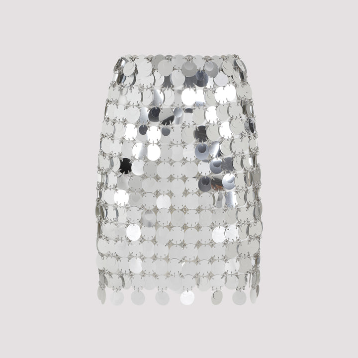 Silver Round Sequin Polyester Mini Skirt-0