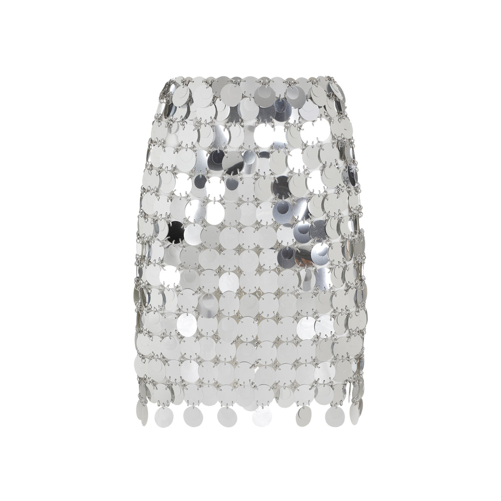 Silver Round Sequin Polyester Mini Skirt-1