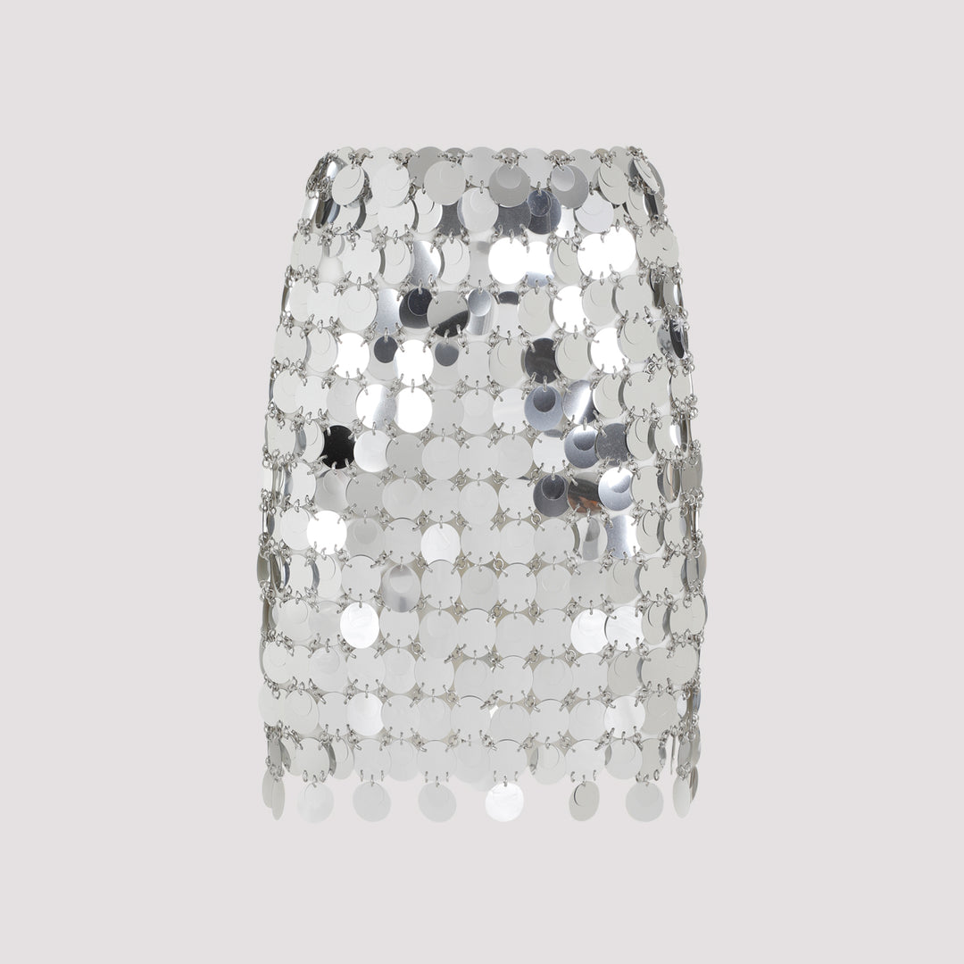 Silver Round Sequin Polyester Mini Skirt-2