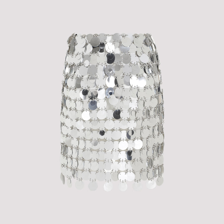 Silver Round Sequin Polyester Mini Skirt-3