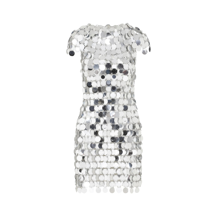 Silver Iconic Round Sequin Polyester Mini Dress-1
