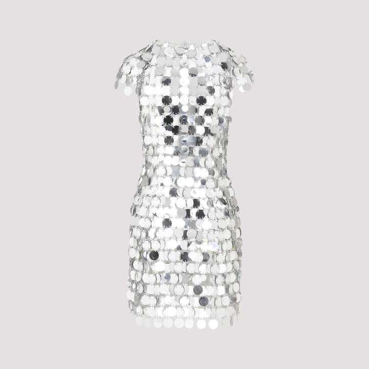 Silver Iconic Round Sequin Polyester Mini Dress-3