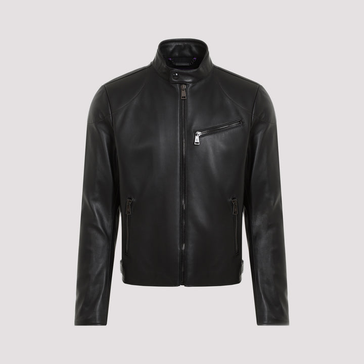 Black Randall Lined Leather Jacket-0