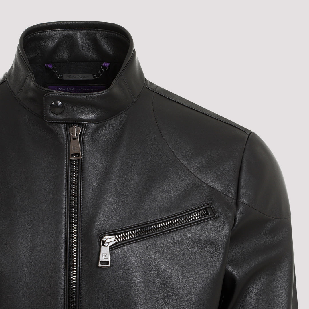Black Randall Lined Leather Jacket-5