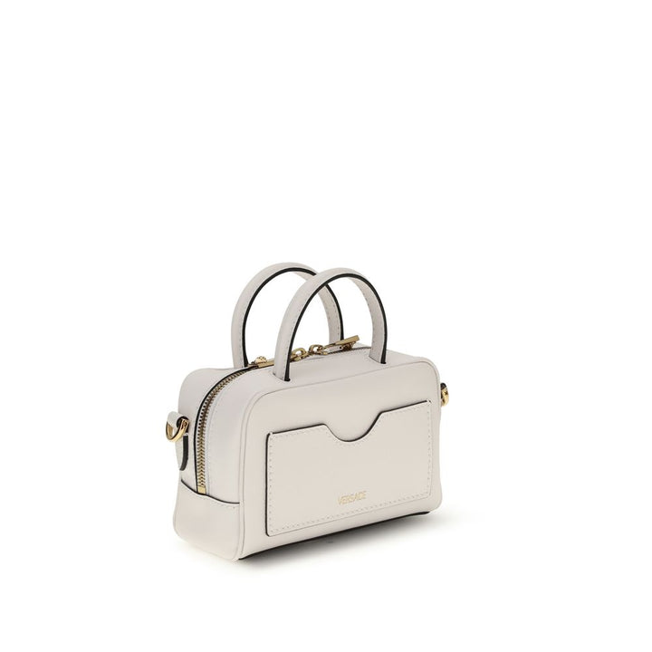 Versace White Calf Leather Bos Taurus Handbag