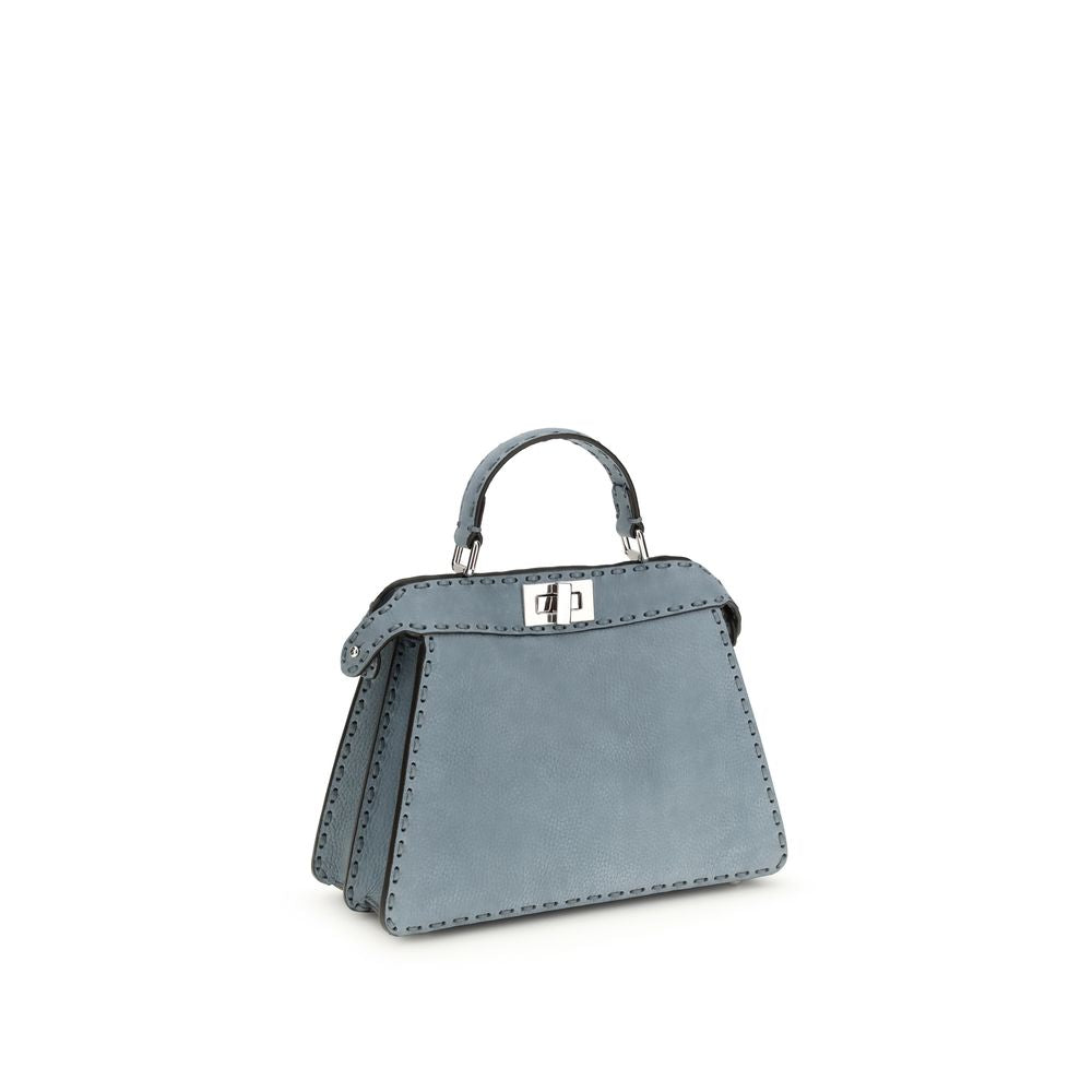 Fendi Light Blue Calf Leather Bos Taurus Shoulder Bag