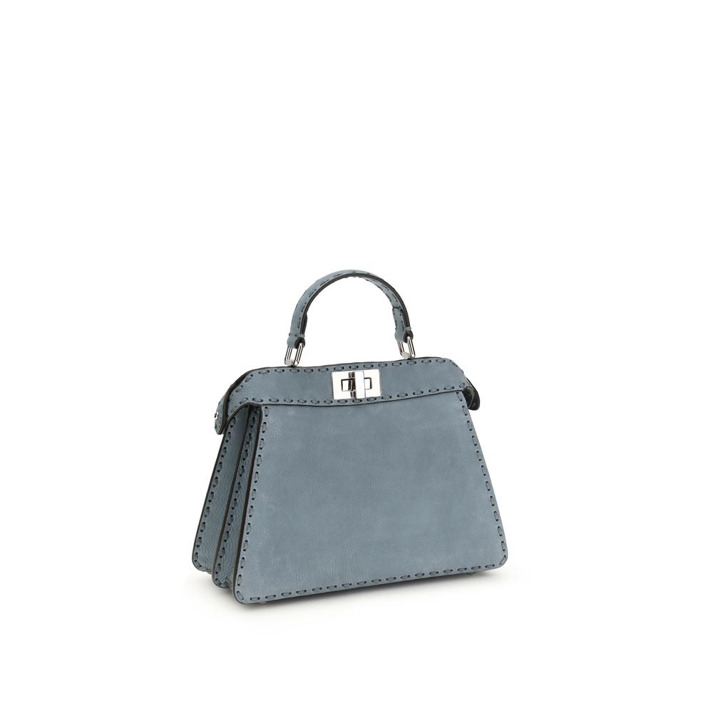 Fendi Light Blue Calf Leather Bos Taurus Shoulder Bag