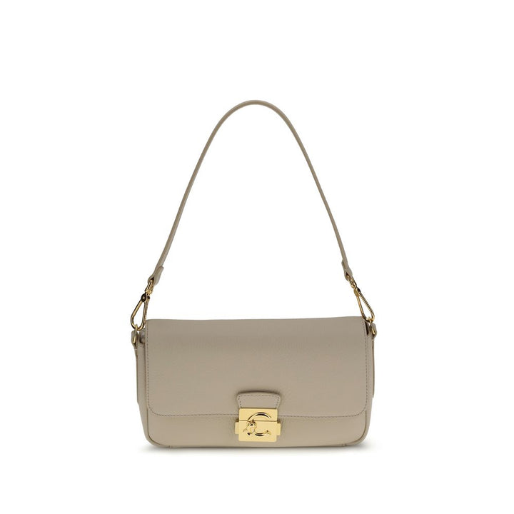 Coccinelle Beige Calf Leather Bos Taurus Shoulder Bag
