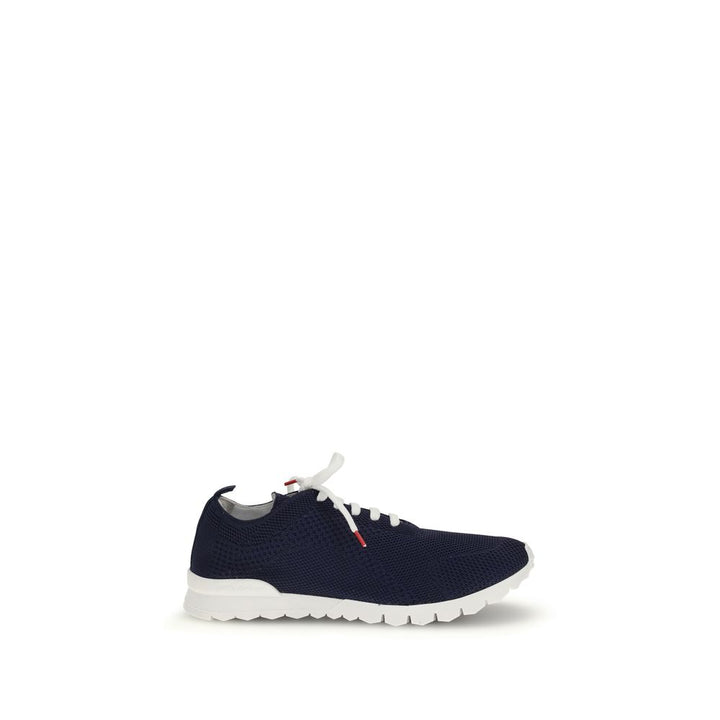 Kiton Blue Cotton Low Top Sneakers