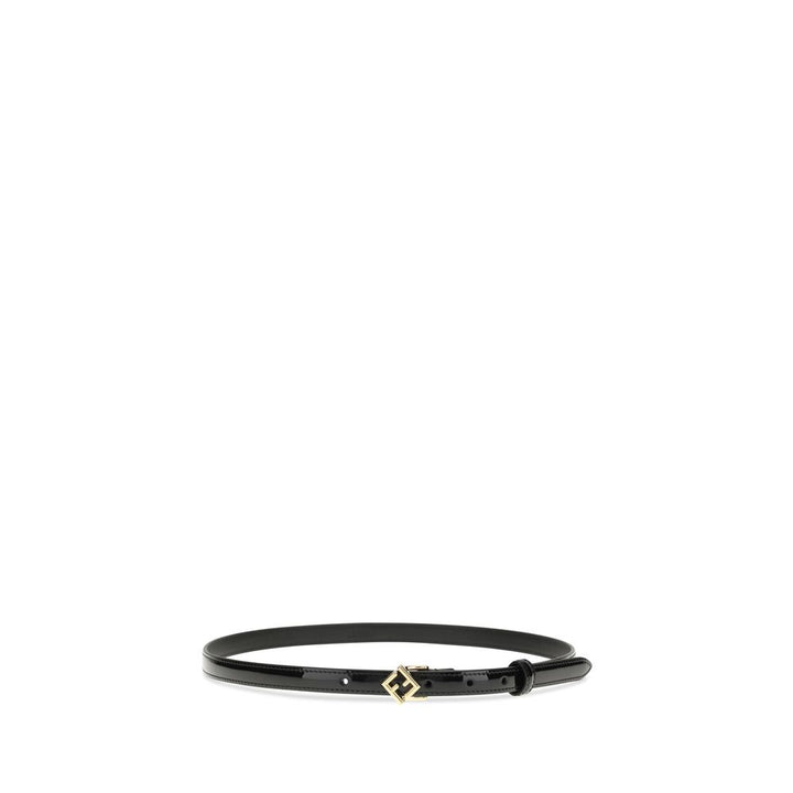 Fendi Black Calf Leather Bos Taurus Thin Belt