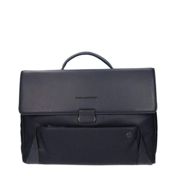 Piquadro Blue Leather Business And Laptop Bag