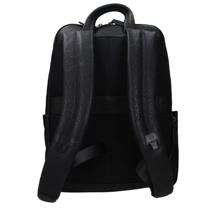 Piquadro Black Leather Backpack