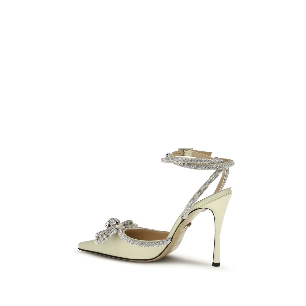 MACH & MACH Yellow Silk High Heel Pumps