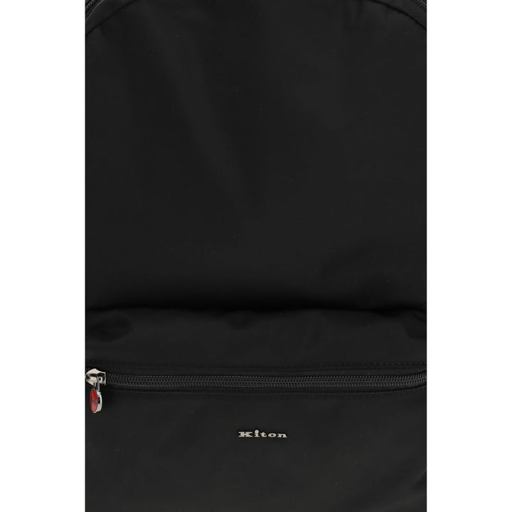 Kiton Black Nylon Backpack