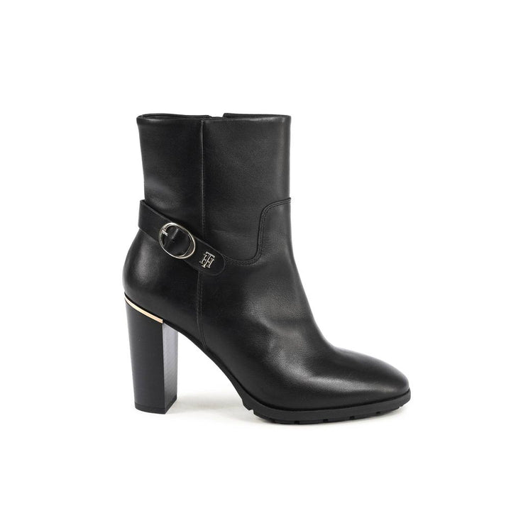 Tommy Hilfiger Black Leather Ankle Boots