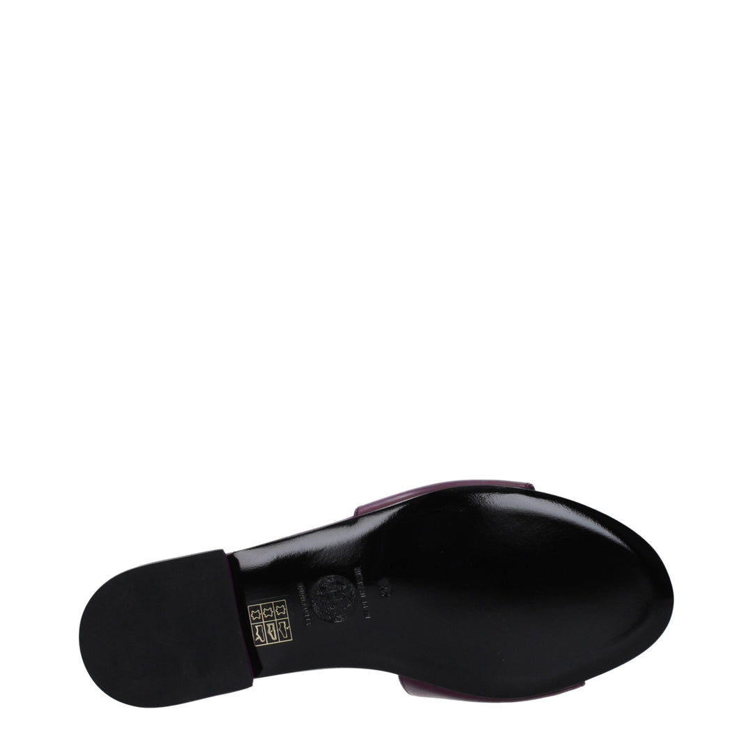 Versace Purple Leather Slippers