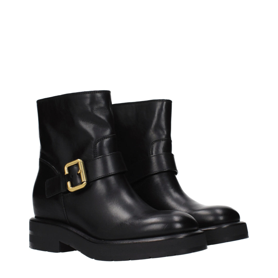 Chloé Black Leather Ankle Boots