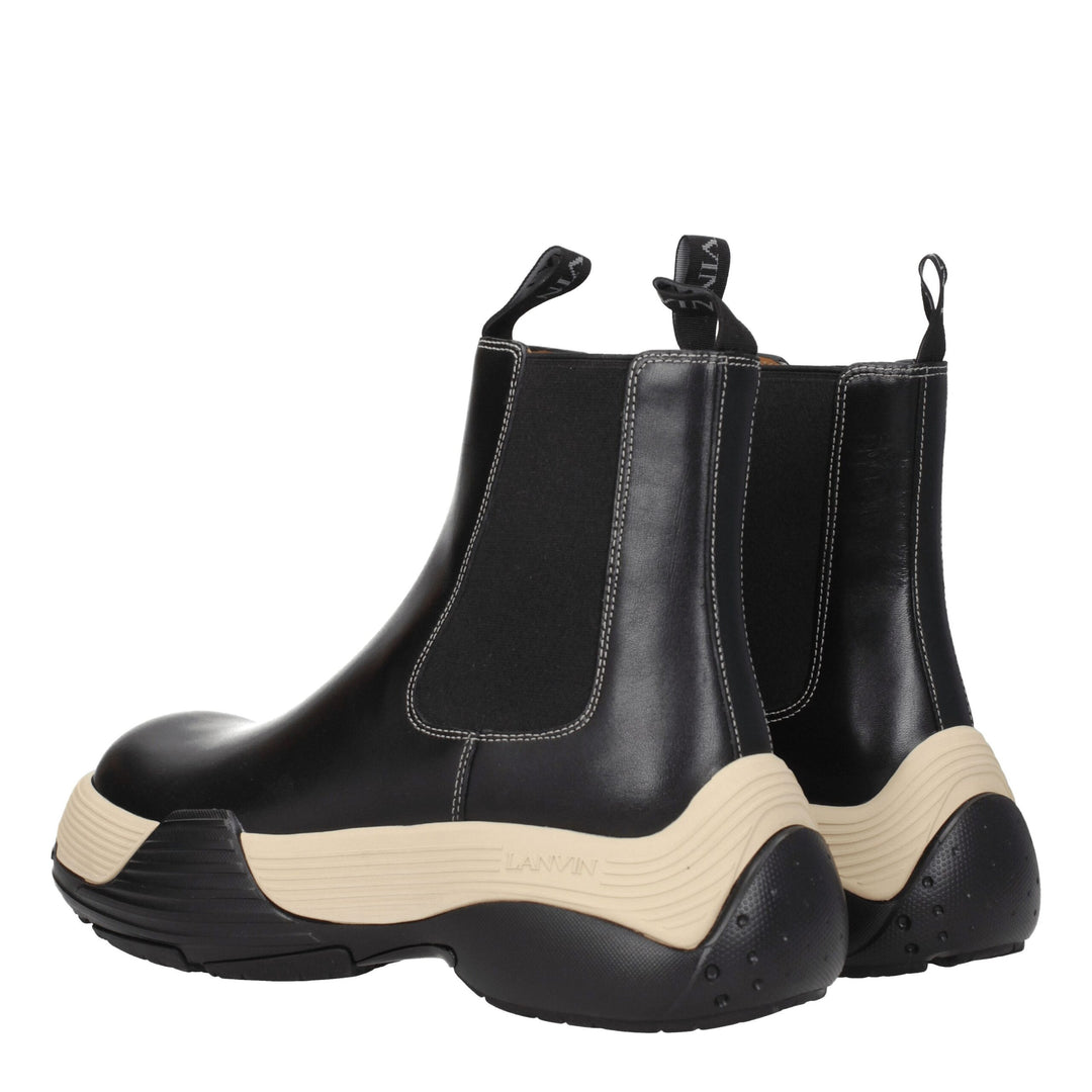 Lanvin Black Leather Ankle Boots