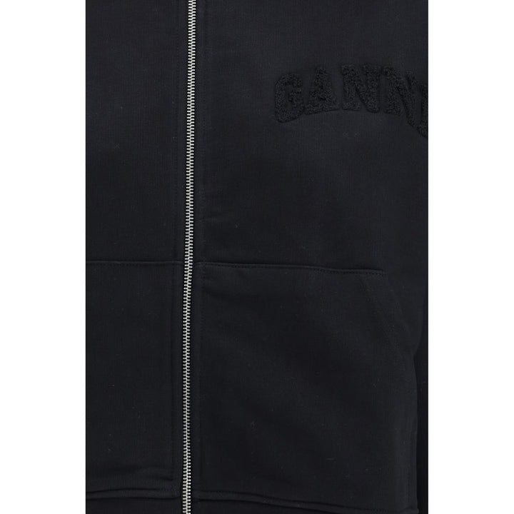 Ganni Black Cotton Sweatshirt
