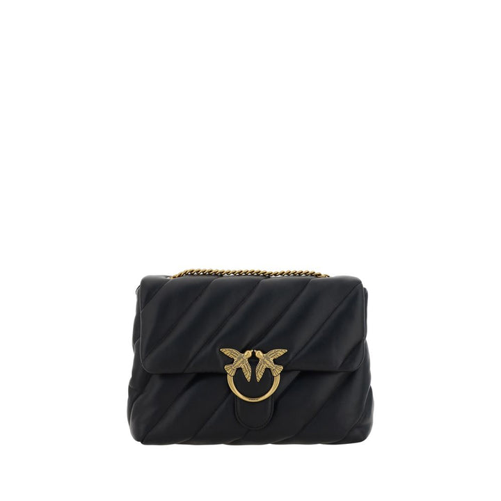 PINKO Black Leather Shoulder Bag