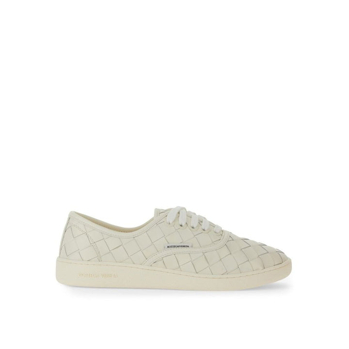 Bottega Veneta White Calfskin Low Top Sneakers