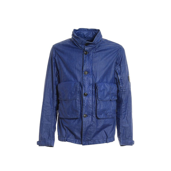 C.P. Company Blue Linen Full-Length Jacket